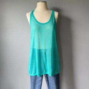 Teal blue long tank